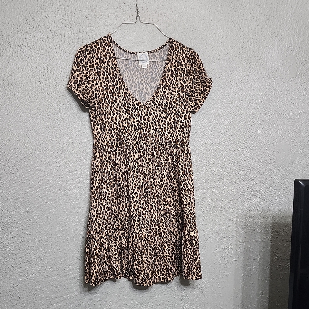 Blue Rain Animal Print Mini Dress Leopard Sz. Xs